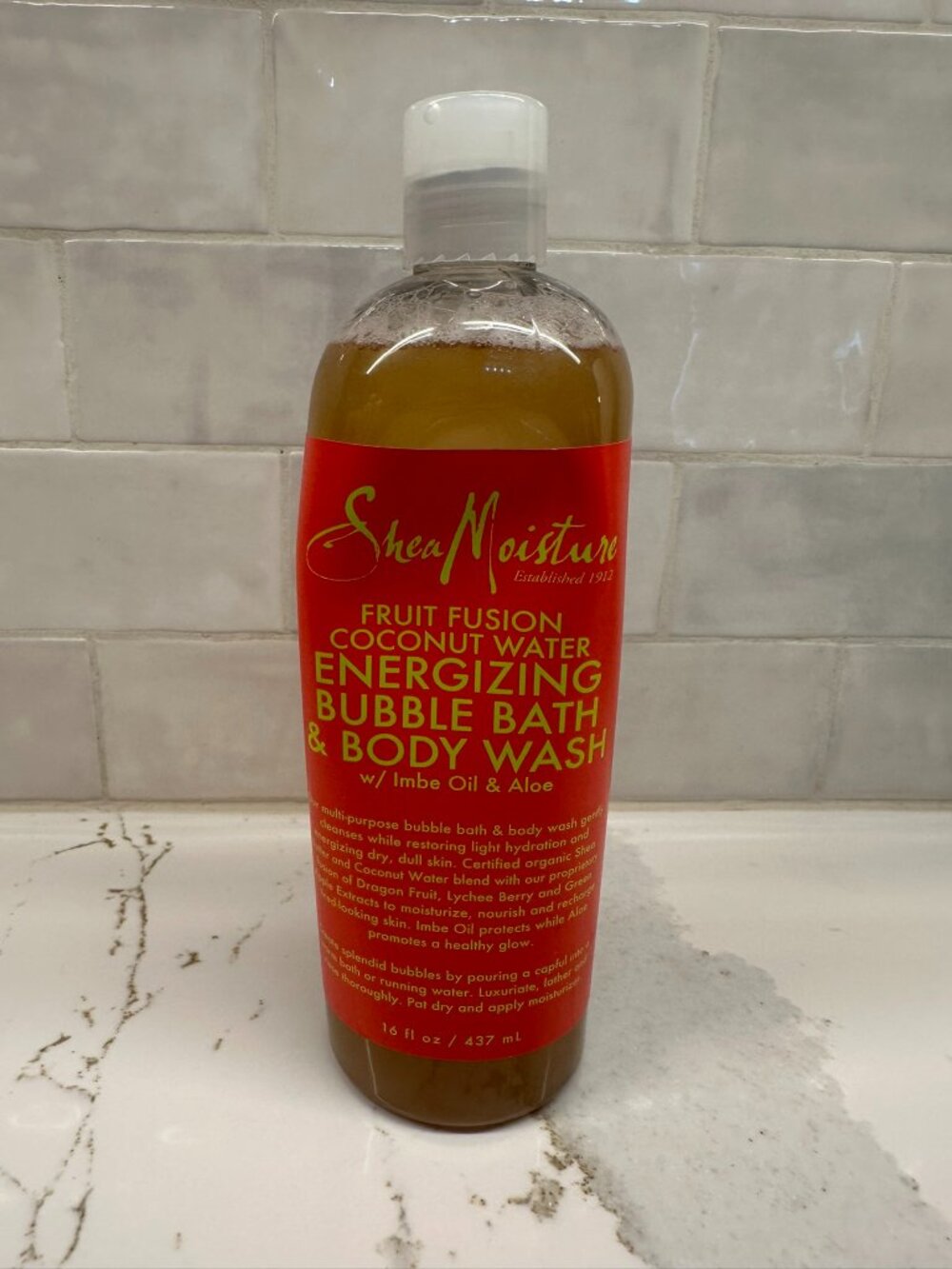 NEW! Shea Moisture Fruit Fusion Coconut Water Energizing Bubble Bath Body Wash